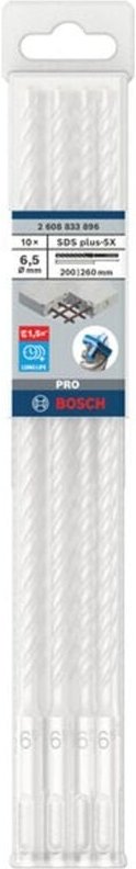 Pro sds plus-5X Hammerbohrer, 6,5 x 200 x 260 mm, 10-tlg.