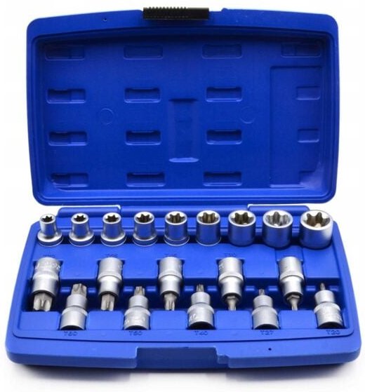 Torx-Steckschlüssel- und Bit-Satz 1/2" 19-tlg