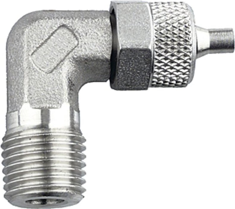 Riegler Winkel-Einschraubverschraubung, R 1/8 a., Schlauch 6/4, ES 1.4571