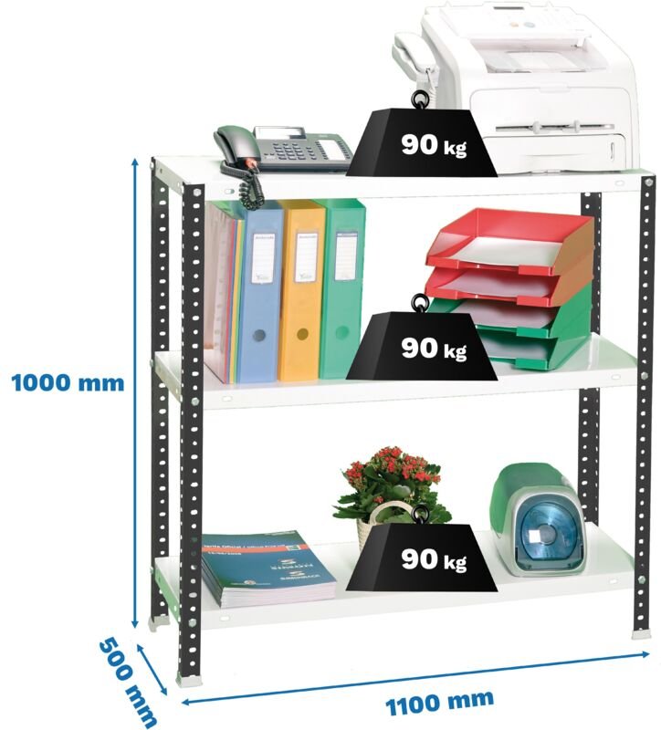 Simonrack Standregal anthrazit und weiß 3 Ebenen