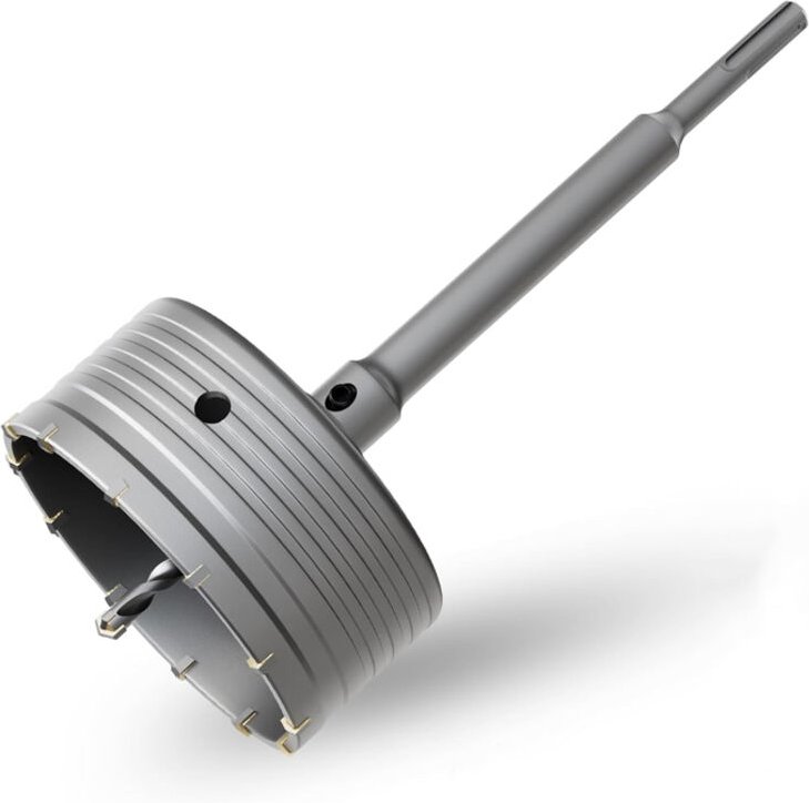 120-mm-Betonlochsäge mit 320-mm-SDS-Plus-Verlängerung, Betonlochsägen-Set, Kernbohrer, vier 8 x 110 mm Spitzenbohrer, Ha...