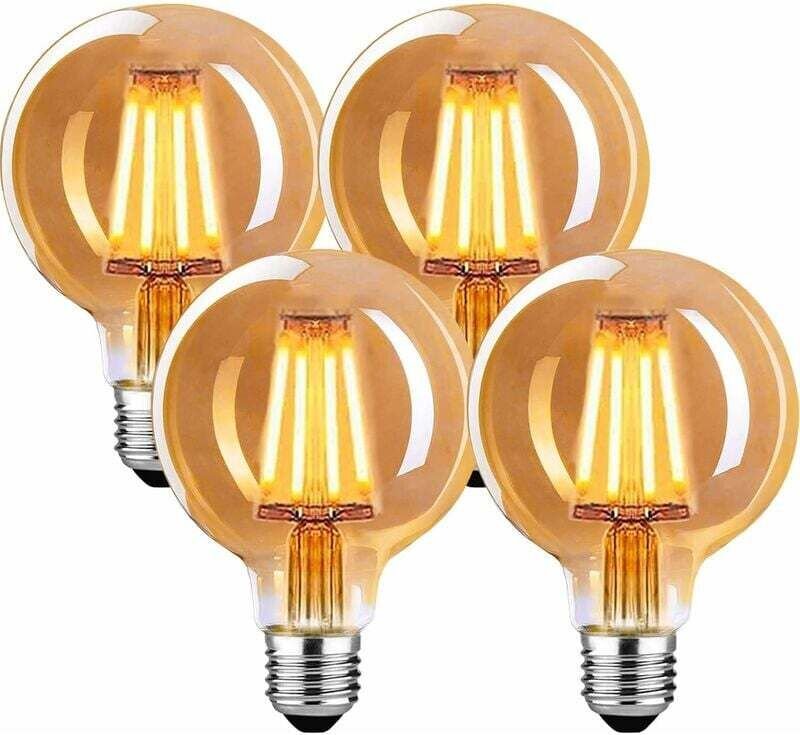 E27 Vintage-LED-Glühbirne, dimmbar, 4 W, G80, E27 Vintage-Glühbirne, warmweiß 2700 K, E27 Vintage-Glühbirne, Vintage-LED...