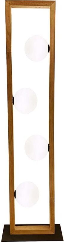 Nowa - Stehlampe Stehleuchte Holzlampe Glaskugel Wohnzimmerlampe 4 flammig h 110 cm