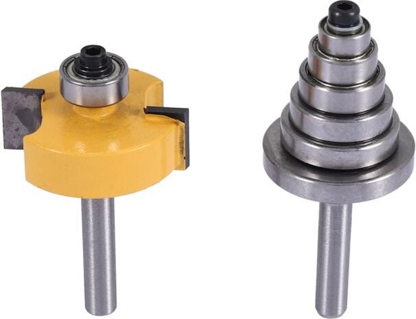 Falzfräser mit 1/4-Zoll-Schaft und 6 Lagern für mehrere Tiefen: 1/8 Zoll, 5/16, 3/8, 7/16, 1/2 Zoll