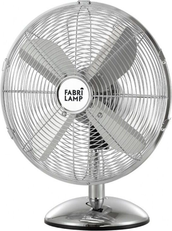 Fabrilamp - pali Tischventilator Chrom 50w 3 Geschwindigkeit Oszillierend