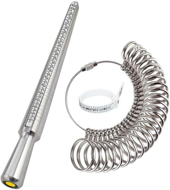 Ringgrößenmessung, Ringgrößenmesser zum Messen der Fingergröße für Ringgrößen von AZ aus Metall/Stahl/Kunststoff