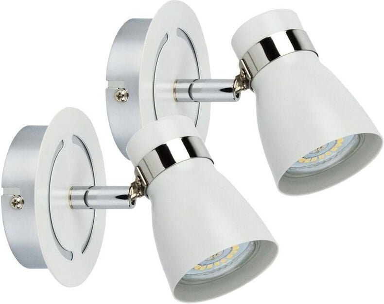 Arum Lighting - Set mit 2 Wandleuchten hampton GU10 in Weiß und Chrom