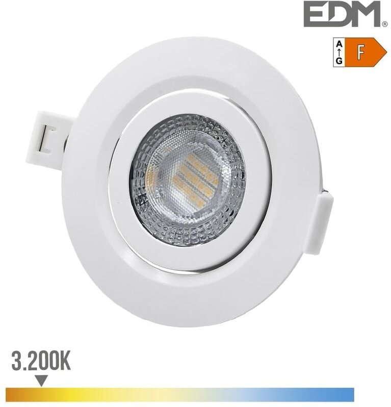 Downlight led Einbaudownlight 9w 806lm 3200k runder Rahmen white EDM