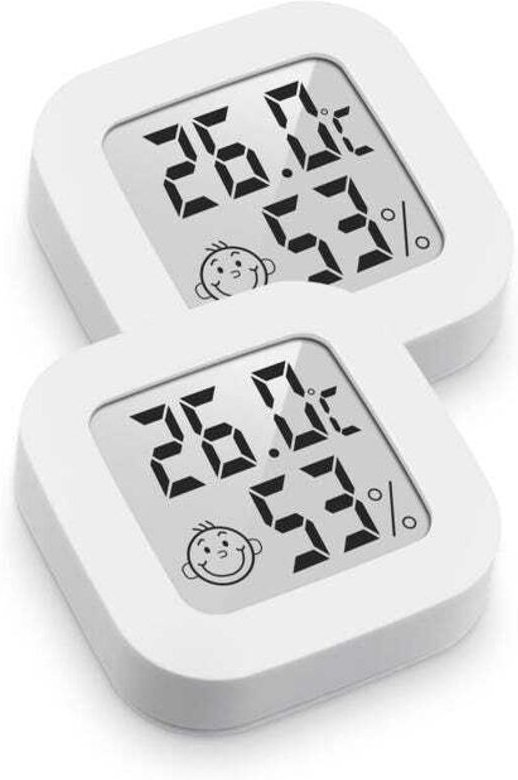 2x Digital Thermometer Hygrometer – Raumthermometer Innen Weiß