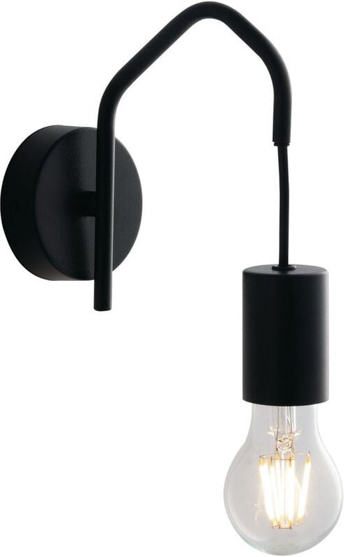 Außergewöhnliche Wandlampe HABITAT schwarz minimalistische Designerlampe, H:22cm