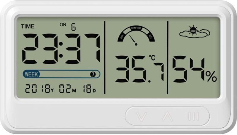 YMYNY Digitales Hygrometer, elektronisches Temperatur- und Feuchtigkeitsmessgerät mit LCD-Zeit- und Datumsanzeige, Innen...