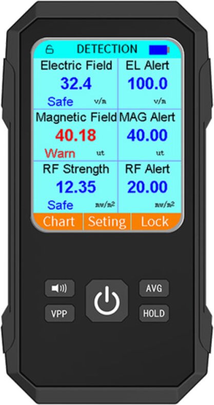 Rilevatore multifunzionale 3 in 1 per campo elettrico, campo magnetico e radiazioni RF - Tester portatile per radiazioni...