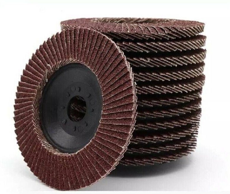 Trade Shop - KIT 10 STK. SCHLEIFFÄCHERSCHEIBEN FÜR SCHLEIFMASCHINE 115 MM KÖRNUNG 100 -