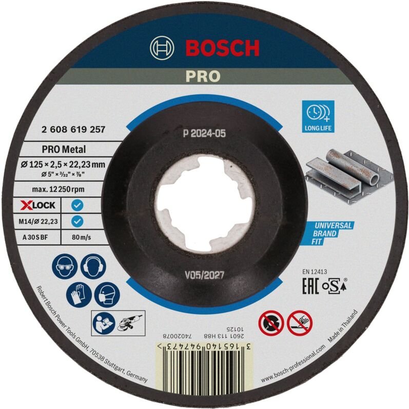 Bosch - pro Metal X-Lock Trennscheibe 125 x 2,5 x 22,23 mm - 2608619257