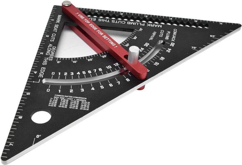 Jusch - Verstellbares Dreieckslineal, Dreieckslineal aus Aluminiumlegierung, bewegliches Dreieckslineal, Multifunktionsw...