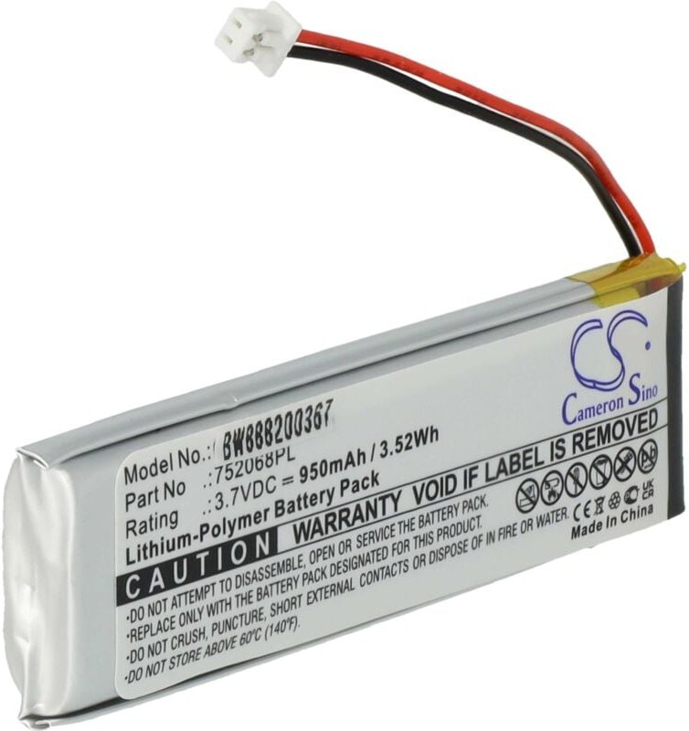 Vhbw - Akku kompatibel mit Albrecht bt Next Pro, btx 2 Pro, BTX1 Pro Wireless Headset Kopfhörer (950mAh, 3,7V, Li-Polyme...