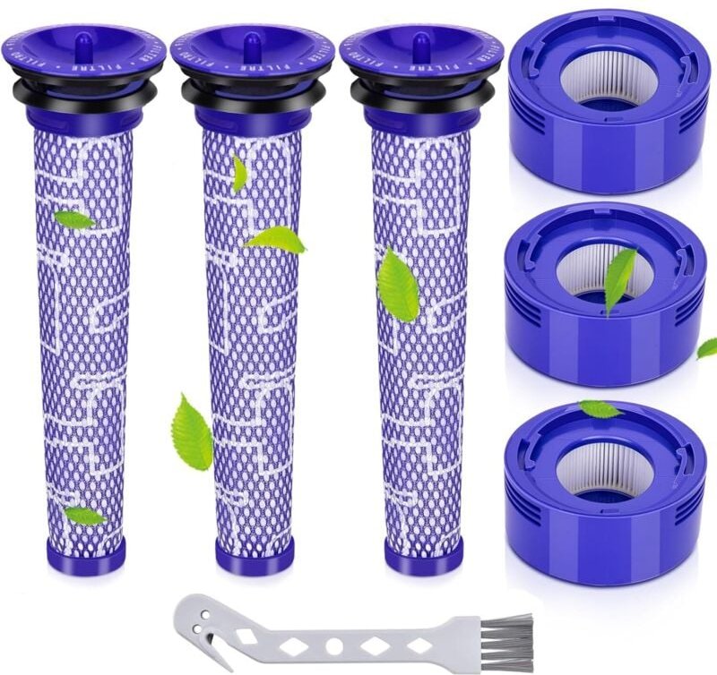Thumbnail - Filter für Dyson, Ersatz-Staubsaugerfilter für Dyson V8 V7 Absolute Animal Motorhead, 3 HEPA-Nachfilter, 3 Vorfilter, er...