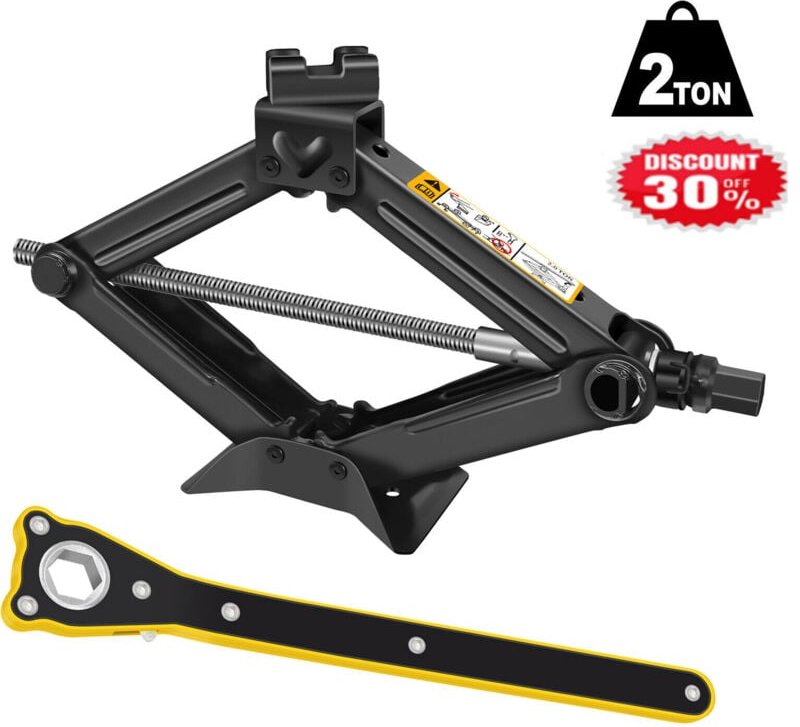Dayplus - Scherenwagenheber Wagenheber Auto Lift Für pkw suv mpv 2T mit Ratschenschlüssel