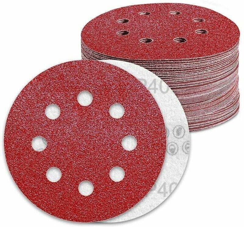 70 Stück Schleifscheiben, 125 mm, Körnung 40, Schleifpapier, 8 Löcher, Schleifscheibe für Exzenterschleifer