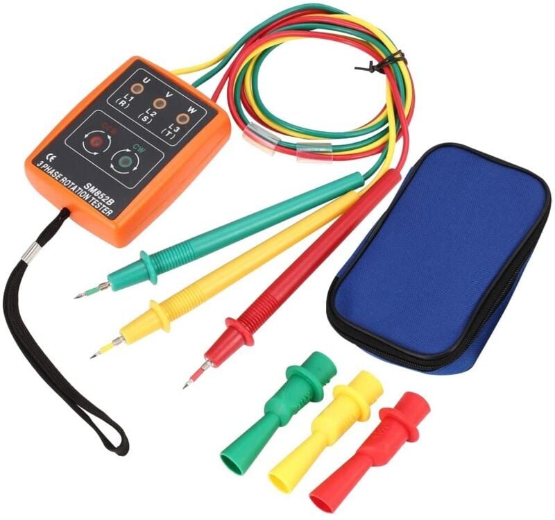 Sollbry - 3-Phasen-Rotationstest-Anzeige, 3-Phasen-Sequenz-Phasenrotations-Tester-Anzeige, SM-852B 60 v 600 v ac 20 Hz-4...