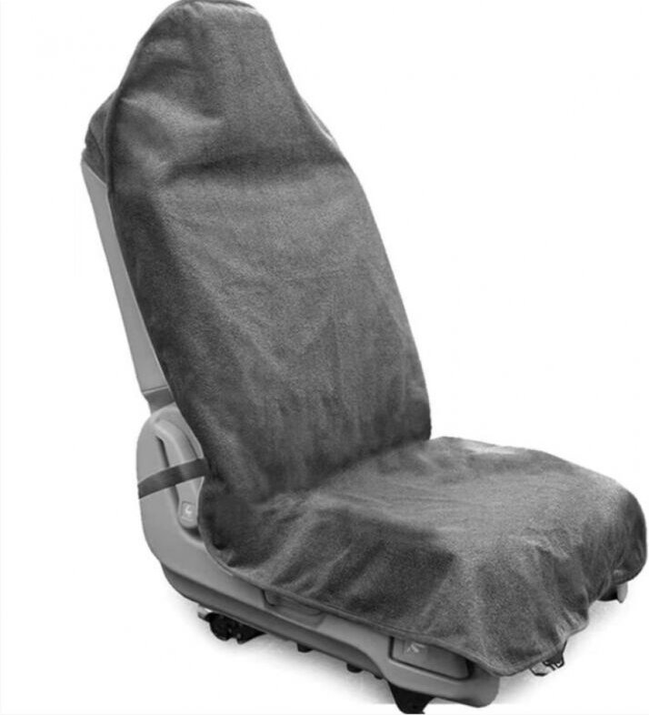 BEBUSINGOTO Grauer, wasserdichter Autositzbezug aus atmungsaktivem und schweißabweisendem Frottee.