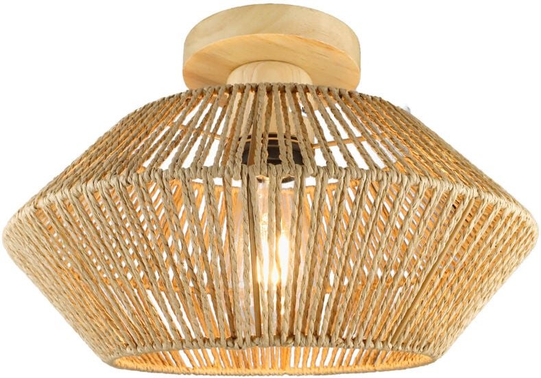 Rattan Wicker Semi Flush Mount LED Deckenleuchte Dekorative Lampenschirm für Küche Schlafzimmer Teestube Familie Badezim...