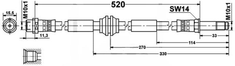 Flexible Gummibremsschläuche: VW T5 - Transporter 5 - Multivan 2