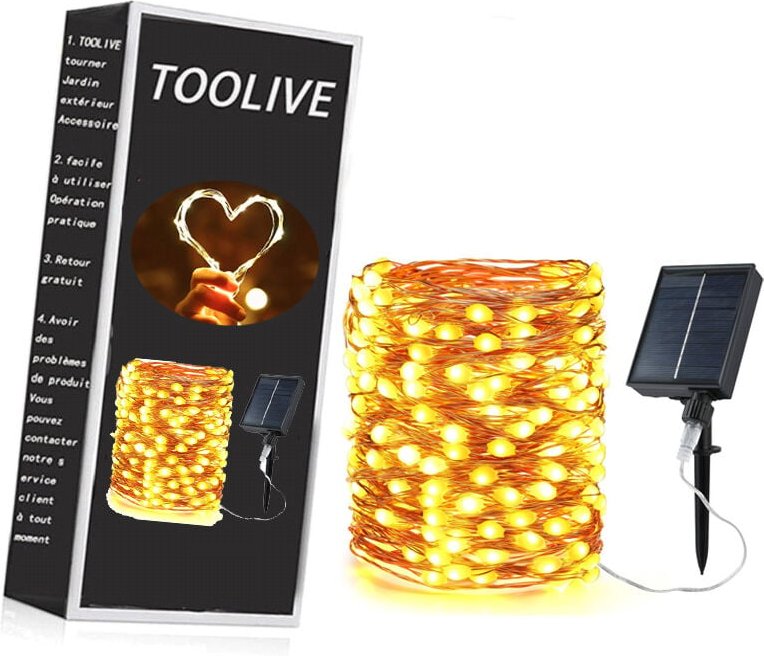 Solar-Lichterkette für den Außenbereich, BrizLabs, 20 m, 200 LEDs, Girlande für den Außenbereich, Guinguette, 3-mal größ...