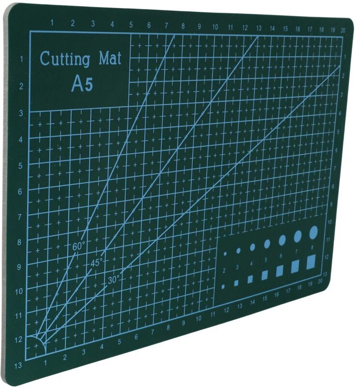 vhbw Schneidematte, Schneidunterlage, A5, grün, mit Rasterung zum Nähen, Basteln, Patchworken