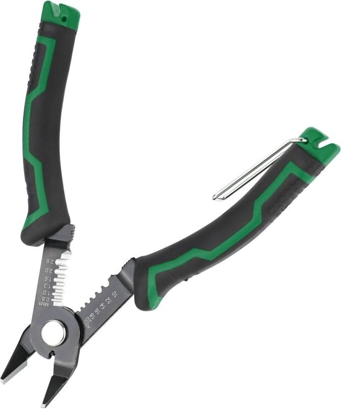 3-in-1 Seitenschneider, Abisolierzange und Kabelschneider für 20-10 AWG-Kabel, rutschfester Griff, verdeckte Feder für k...