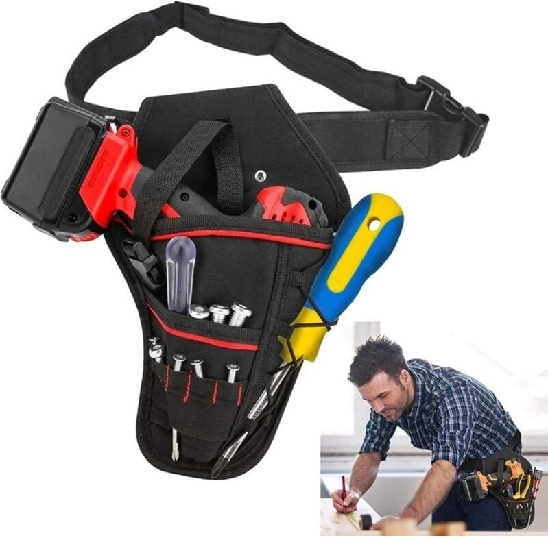 Thumbnail - Elektriker-Bohrmaschinenhalter, Gürtel, Hüfttaschen, Hängetasche, Heimgarten-Bohrmaschinen, Werkzeuge, Aufbewahrungstasc...