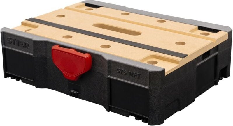 Systainer t-loc mft BLACK-Edition, 396x296x105mm, mobile Werkbank, Spanntisch, Transportbox - Stier