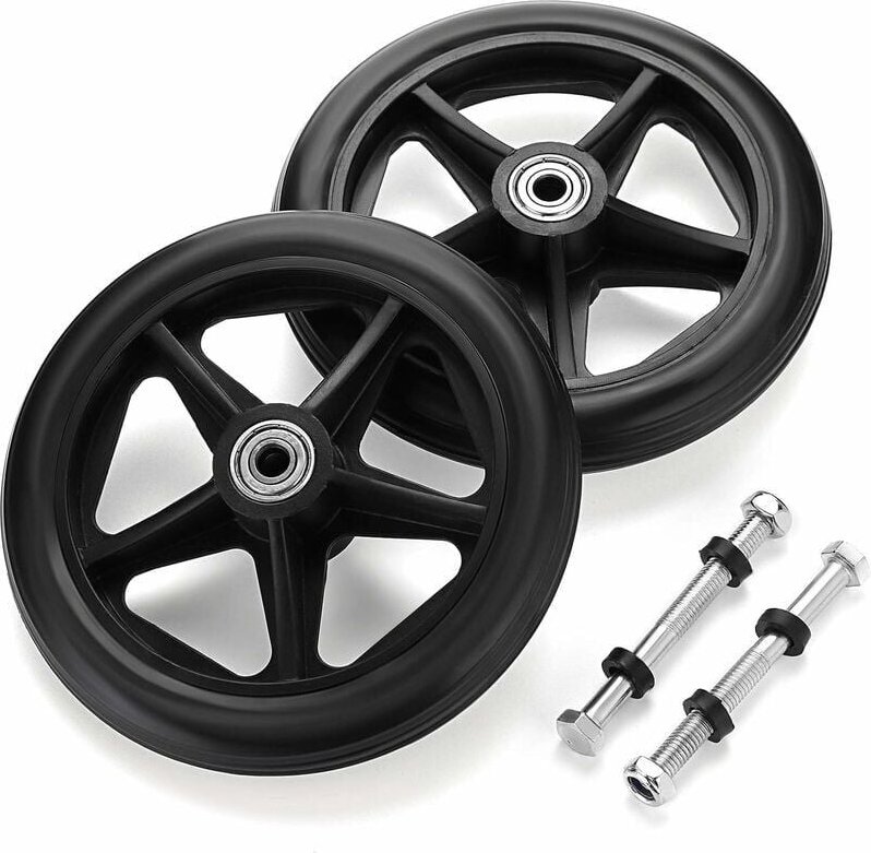 2er-Pack 6-Zoll-Gummi-Ersatzräder für Rollstühle, Rollatoren, Gehhilfen, rutschfeste Ersatzrollen, Universal-Rollstuhlrä...