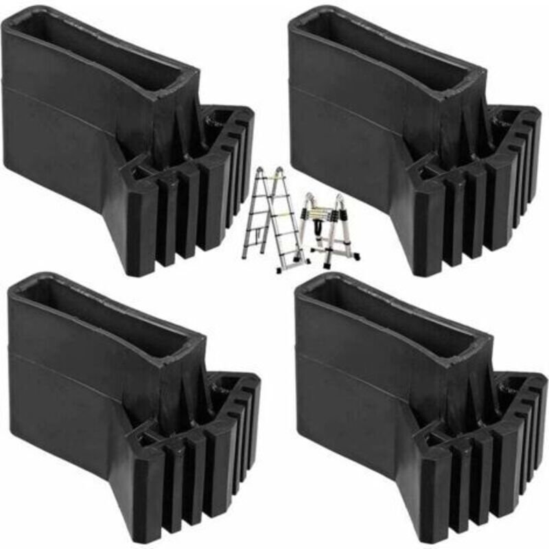 4er-Set rutschfeste Gummifüße für Leitern, 6,4x1,8x6 cm