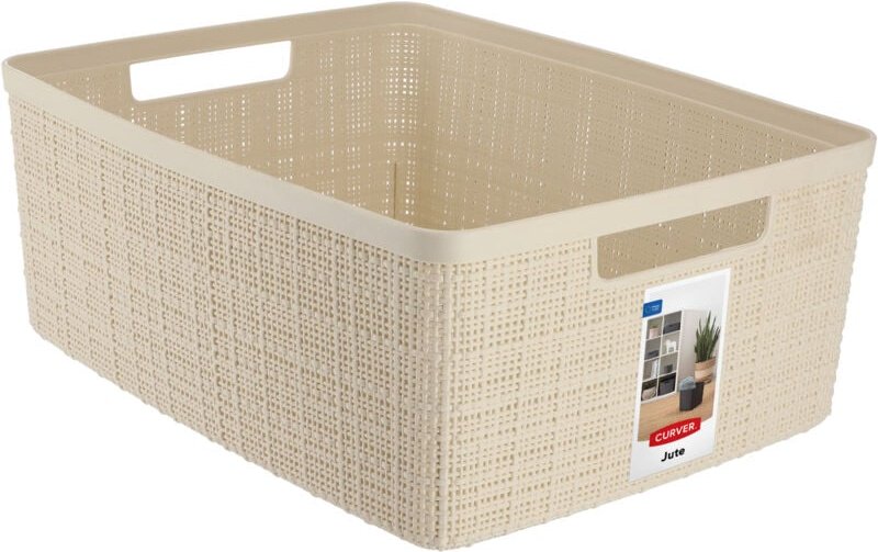 12L Curver Jute-Aufbewahrungsbehälter, cremefarben