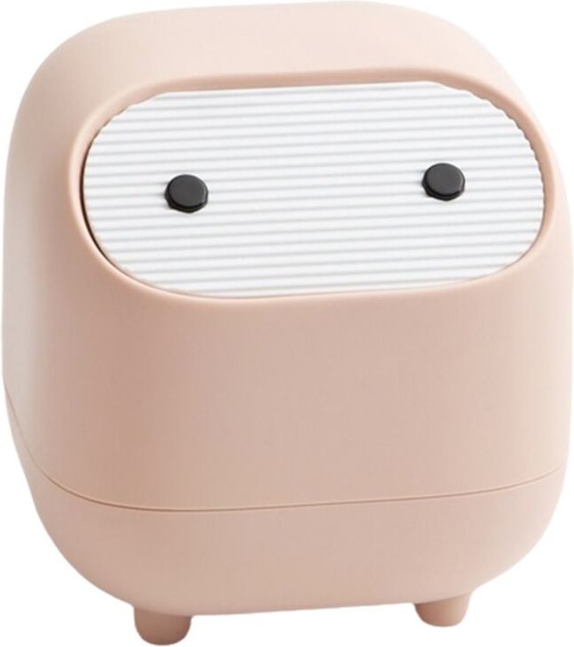 Tlily - Schreibtisch-Mülleimer, kleiner Bürobedarf, Mini-Doppelschicht-Push-Down-Mülleimer, süße Müllaufbewahrungsbox-Pi...