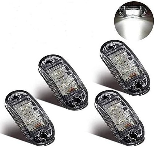 Seitenmarkierungsleuchten, LED-Umrissleuchten für 12 v, 24 v, universeller Anhänger, lkw, Wohnwagen, Bus (4 Stück, weiß)
