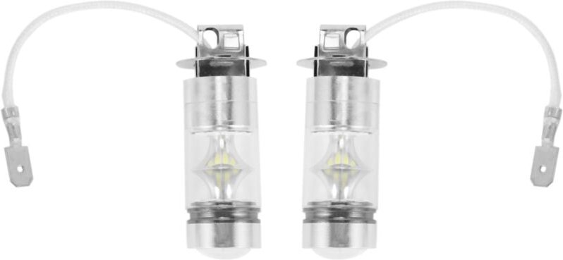 2Pcs 6000k Weiß LED H3 100W 2323 Auto Nebel Glühbirne DRL