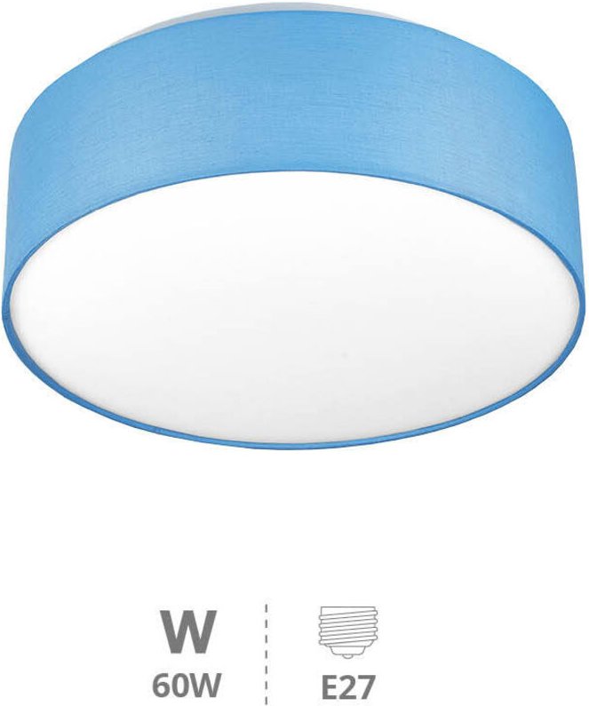 Stoff-Deckenleuchte Gemena 2xE27 Blau