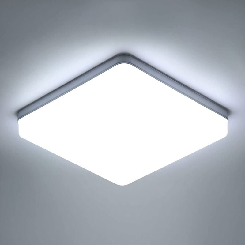 Goeco - LED-Deckenleuchte Quadratisch, LED-Deckenlampe, IP44 LED-Deckenleuchte, Deckenbeleuchtung geeignet für Badezimme...
