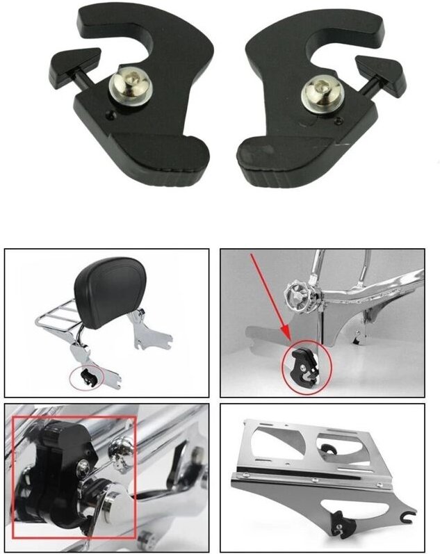 Linghhang - 1PCS Abnehmbare Halterung Gepäck Rack Quick Release Lock Clip Kit Fit Für Harley