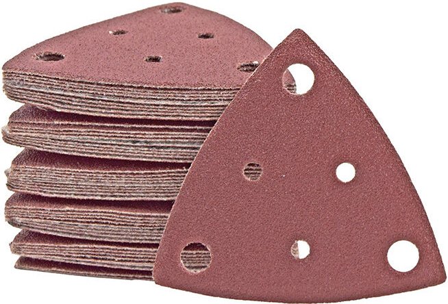 MioTools Fox Klett-Schleifblätter, 82 mm, 6-Loch, f. Deltaschleifer, Normalkorund (25 Stk.) K36