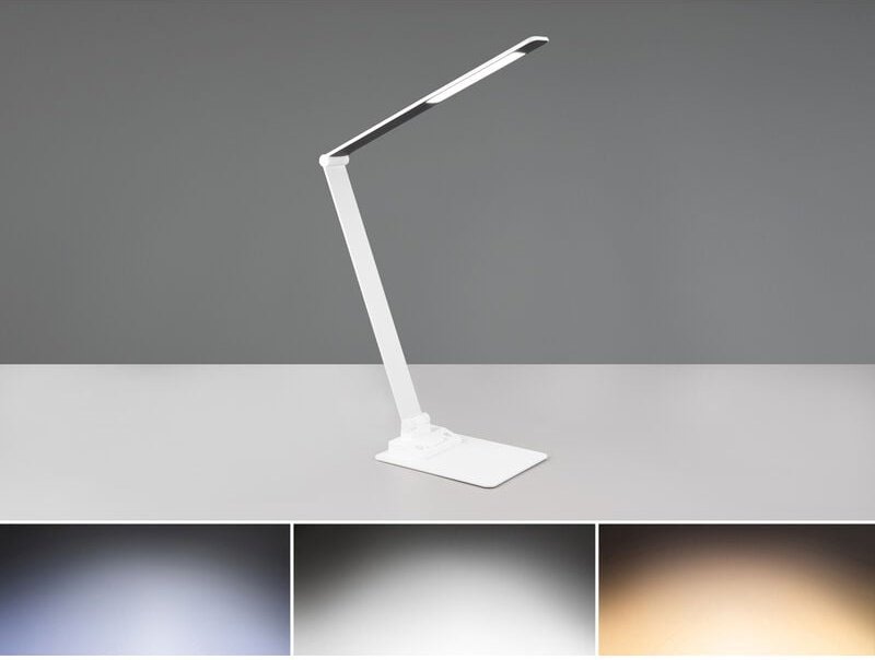 Led Schreibtischleuchte travis mit usb Ladefunktion, Weiß, Höhe 71cm