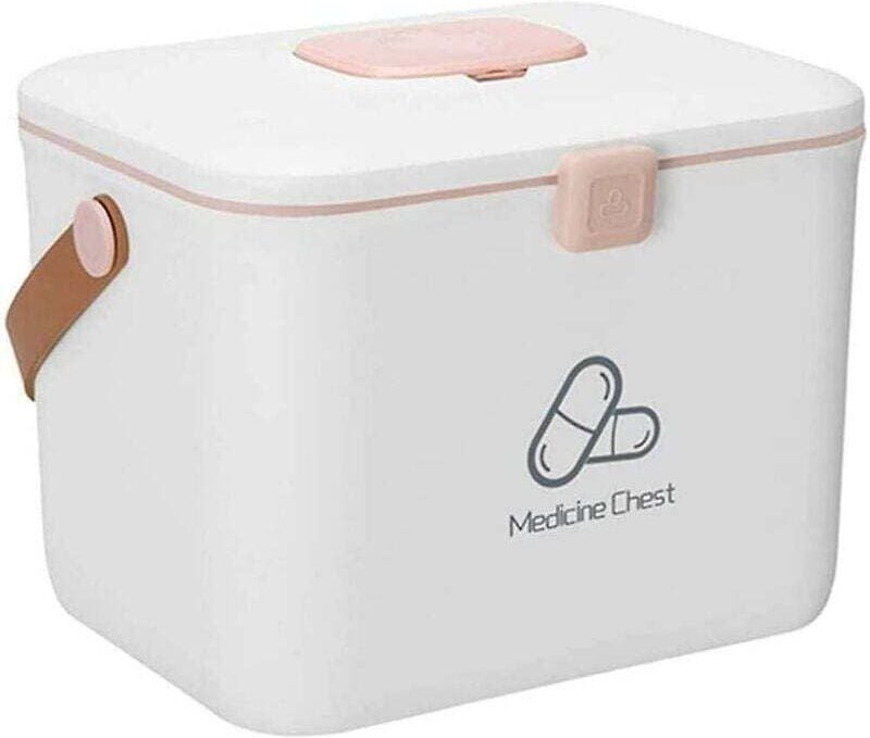 XVX - Medikamentenbox Kunststoffbox Erste-Hilfe-Box Medikamentenbox mit Griff mit herausnehmbarer Aufbewahrungsbox Medik...