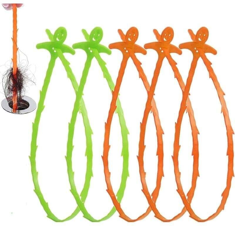 Werkzeug zum Entfernen von Verstopfungen im Spülbecken, 5er-Pack 20-Zoll-Spülbeckenspirale, Haarspirale aus Kunststoff, ...