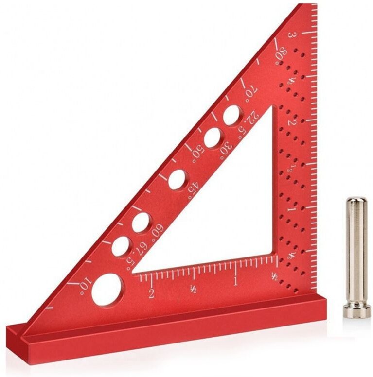 90-Grad-Mini-Zimmermannswinkel mit Anreißlöchern, Präzisions-Messwerkzeug für Holzbearbeitungsmaschinisten