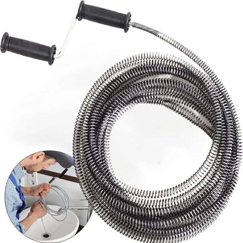 Sonderangebot – Rohrreinigung, Abflussspirale, Kurbelreinigung, 3 m Drehgriff, Spülbeckenreinigung bei hartnäckigen Vers...