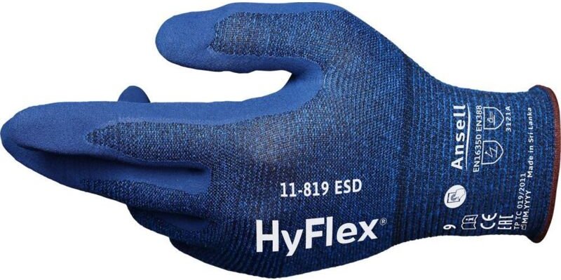 Ansell - Handschuhe HyFlex 11-819 esd Größe 9 blau ( 4000391221 )