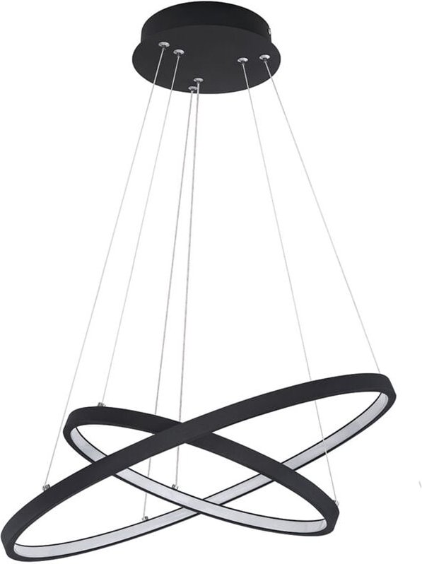 Pendelleuchte Ringe Decken Pendelleuchte Wohnzimmer Lampen schwarz-matt LED, Memoryfunktion Dimmbar, 1x LED 42W 1300Lm, ...