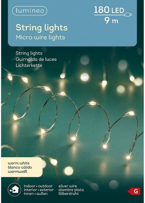 Lumineo Micro LED Lichterkette 900 cm 180 Lichter warmweiß